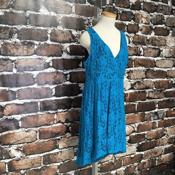 Mac + Jac Dress Teal Blue Lace Sleeeveless Midi XL - Picture 11 of 14